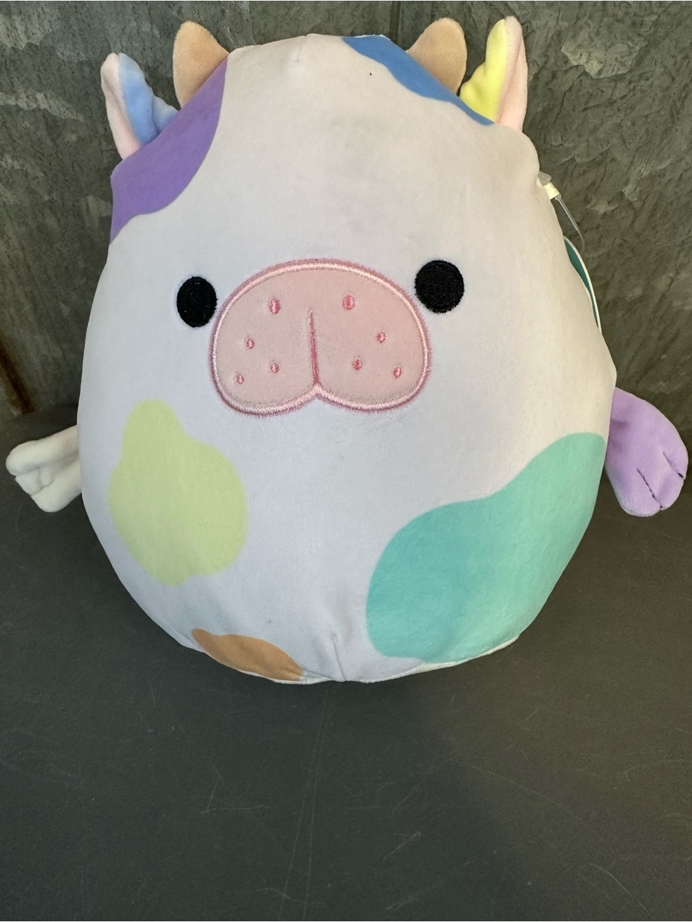 Squishmallows Pastel Multicolor Cow Fastrada Plush